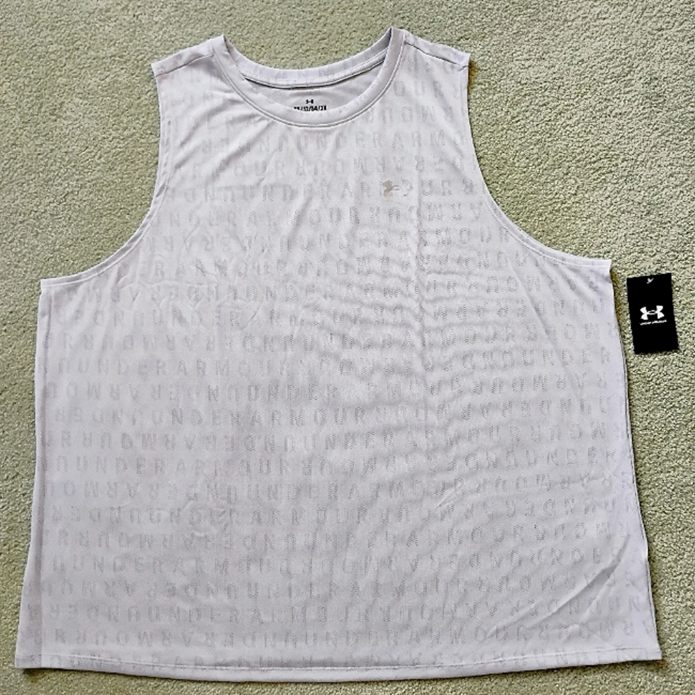 NWT 3X Under Armour Velocity Women's Jacquard Tank In Silver Active Gym Top